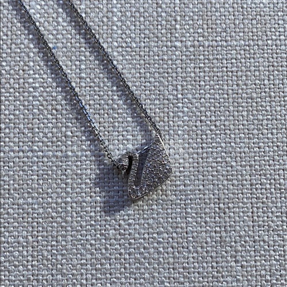 Swarovski Logo Swan Necklace NWOT